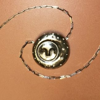Full Moon pendant on paperclip chain